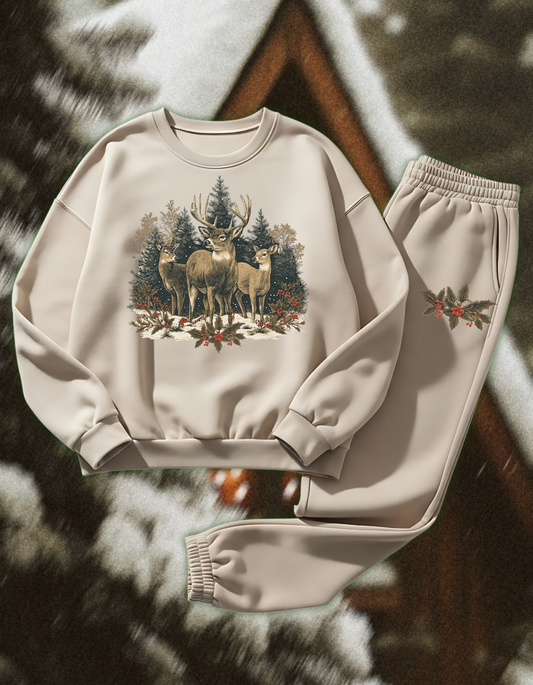 winter deer crewneck